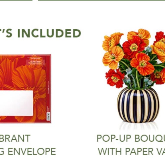 New 4 pc floral assortment of 3D Pop Up Bouquets - Picture 3 of 5